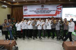 Polres Serang dan TNI Amankan Rapat Pleno Terbuka KPUD Tingkat Kabupaten Serang