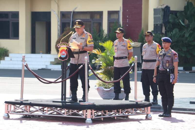 Saat Apel Pergeseran Pasukan PAM TPS, Polda Banten Kerahkan 48.957 Personel