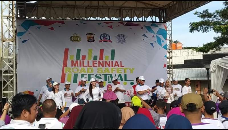Diacara Millennial Safety Road Festival, Kapolresta Tangerang Goyang Anti Hoaks