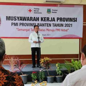 Kabiddokkes Polda Banten Hadiri Musyawarah Kerja PMI Provinsi Banten