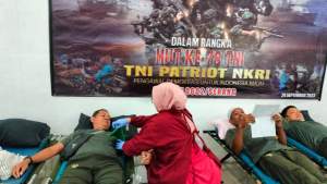 Sambut HUT TNI Ke 78, Kodim 0602/Serang Gelar Kegiatan Donor Darah