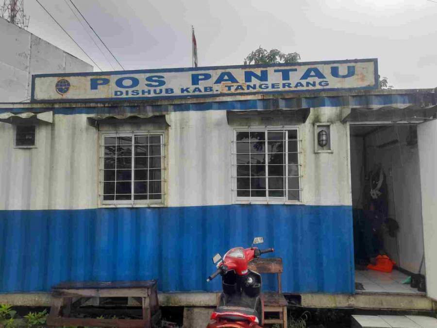 Kantor Pos Pantau Dishub Kabupaten Tangerang Berada di Atas Mobil Kontener