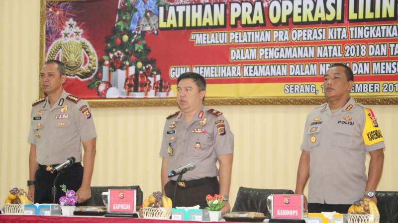 Kapolda Banten Pimpin Langsung Kegiatan Latihan Pra Operasi Lilin Kalimaya 2018