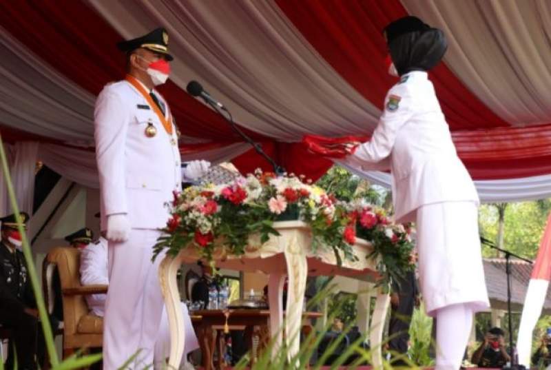 Upacara Peringatan Detik-Detik Proklamasi Kemerdekaan RI ke-76  di Kabupaten Tangerang Berlangsung Khidmat dan Sederhana