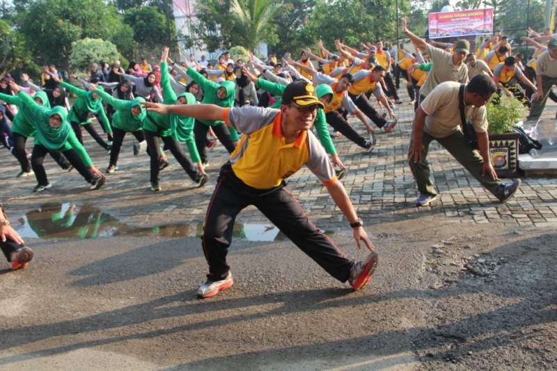 HUT Bhayangkara ke-73, Polres Lebak Gelar Jalan Santai Bersama Masyarakat