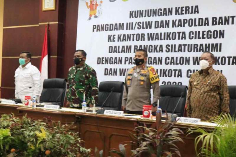 Kapolres Cilegon Hadiri Acara Silaturahmi Pangdam III Siliwangi, Kapolda Banten dengan Paslon Walikota dan Wakil Walikota Cilegon
