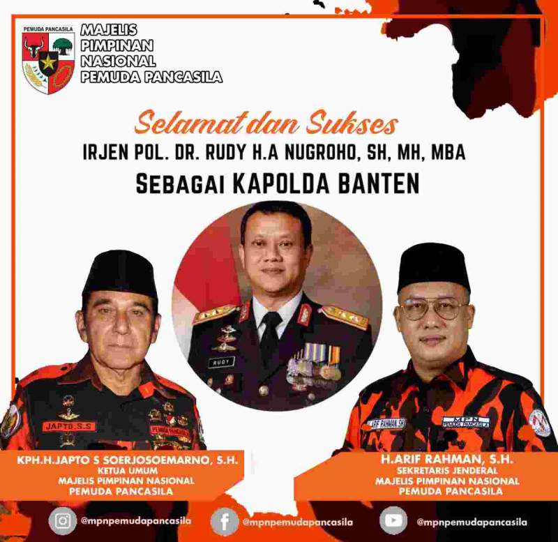 Foto : Ketua Umum Majelis Pimpinan Nasional Pemuda Pancasila Beri Ucapan Selamat dan Dukungan Kepada Kapolda Banten