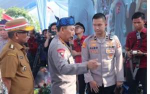 Kapolres Lebak Dampingi Kapolda Banten Sambut Kapolri, Jembatan Merah Putih Presisi di Bayah Diresmikan