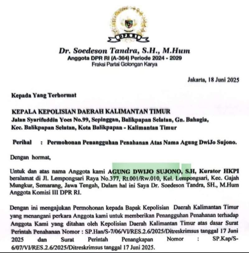 Surat Diduga Intervensi DPR RI ke Kepolisian Beredar di Media Sosial