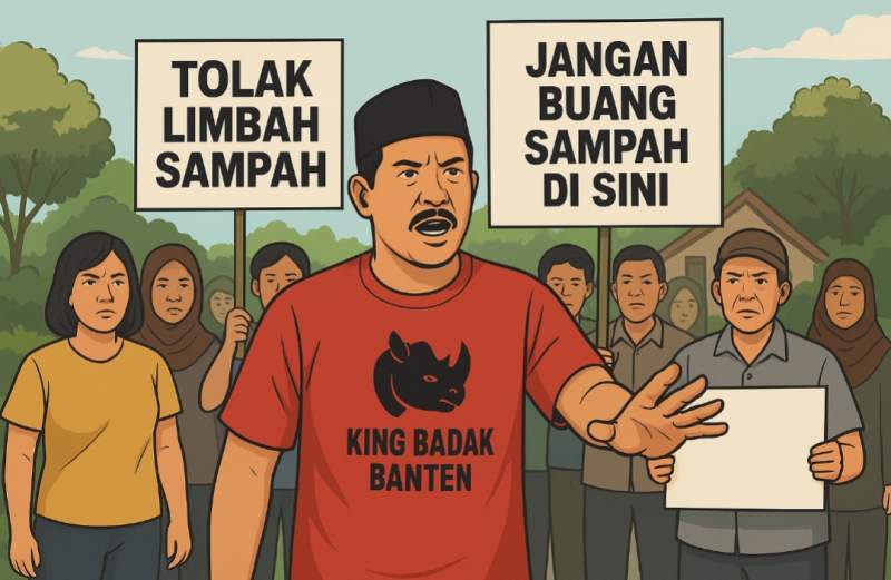 King Badak Banten Pimpin Perlawanan Warga, Tolak Proyek Limbah Sampah di Cimarga