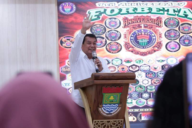 Hadiri HUT FORBETA, Bupati Tangerang Tegaskan Kepedulian kepada Ojol Sebagai Penggerak Ekonomi dan Bantu Mobilitas Warga