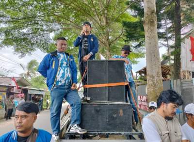 Diduga Curang Oknum Penyelenggara Pemilu, Badak Banten Perjuangan Gelar Aksi Didepan Kantor Bawaslu Lebak