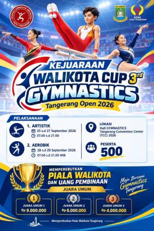 Walikota Cup 3rd Gymnastics Tangerang Open 2026 Diikuti 500 Atlet dari 26 Klub
