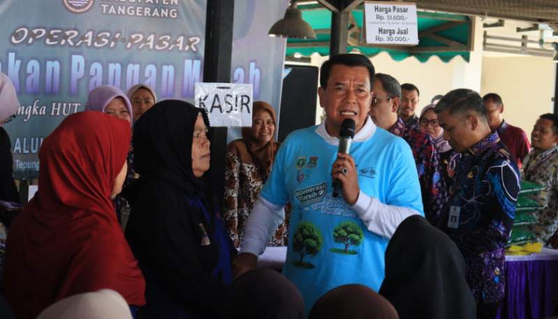 Pemkab Tangerang Gelar Gerakan Pangan Murah dan Operasi Pasar Sambut HUT ke-393