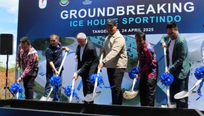 Bupati Tangerang Dampingi Menpora di Groundbreaking Ice House Sportindo di BSD
