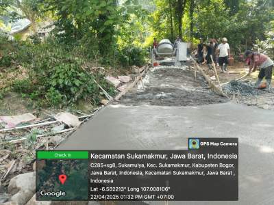 Betonisasi Jalan Kampung Awi Lega Jadi Prioritas Dana Desa Sukamulya
