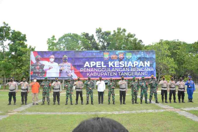 Siaga Atasi Banjir, Pemkab. Tangerang Bersama TNI Polri Gelar Apel Kesiapsiagaan Bencana