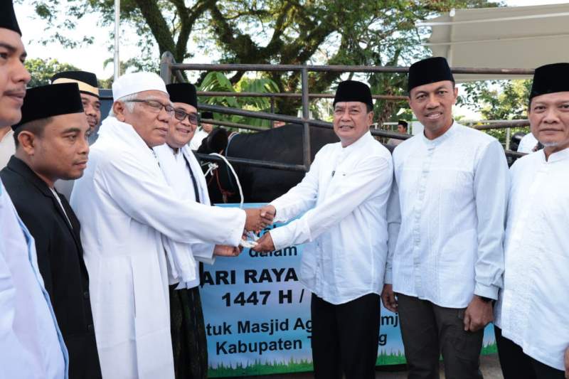 Hadiri Salat Iduladha 1447 H di Masjid Al-Amjad, Bupati Tangerang Serahkan Sapi Kurban Bantuan Presiden Prabowo Seberat 1,08 Ton