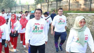 Bupati Tangerang Ikuti Jalan Sehat dam Cek Kesehatan Gratis MD KAHMI Kabupaten Tangerang dan FORHATI Nasional