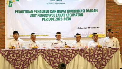 Hadiri Pelantikan Pengurus UPZ Kecamatan, Bupati Tangerang Tekankan Pengelolaan Zakat yang Amanah dan Produktif
