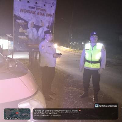 Patroli Malam, Polsek Cisoka Perketat Pengamanan dan Antisipasi Gangguan Kamtibmas