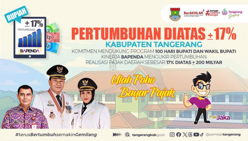 Pajak Kabupaten Tangerang Naik Rp 200 Miliar, Bukti Efektivitas Program 100 Hari Kerja Bupati