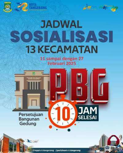 Pemkot Tangerang Gelar Sosialisasi PBG 10 Jam di 13 Kecamatan, Berikut Jadwalnya!