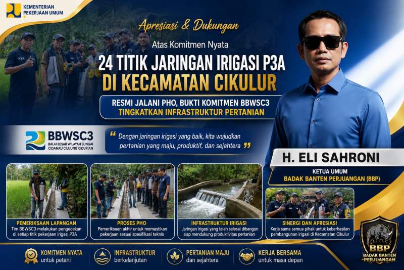 24 Titik Irigasi P3A di Kecamatan Cikulur Rampung PHO, Diharapkan Tingkatkan Produktivitas Pertanian