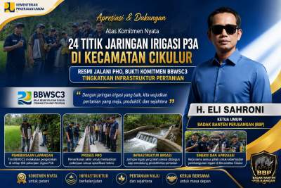 24 Titik Irigasi P3A di Kecamatan Cikulur Rampung PHO, Diharapkan Tingkatkan Produktivitas Pertanian
