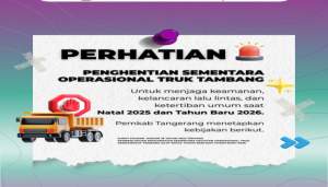 Pemkab Tangerang Hentikan Operasional Truk Tambang Selama Nataru 2025-2026