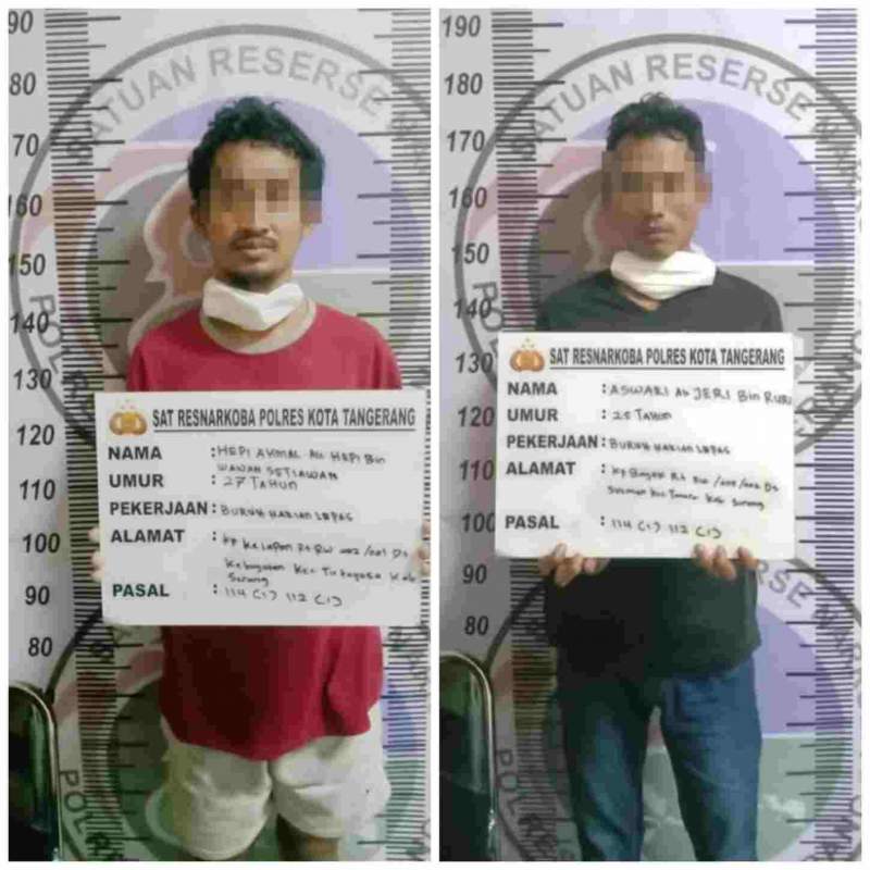 Satresnarkoba Polresta Tangerang Ciduk 2 Pengedar Sabu, Salah Satu Tersangka Sempat Coba Kabur