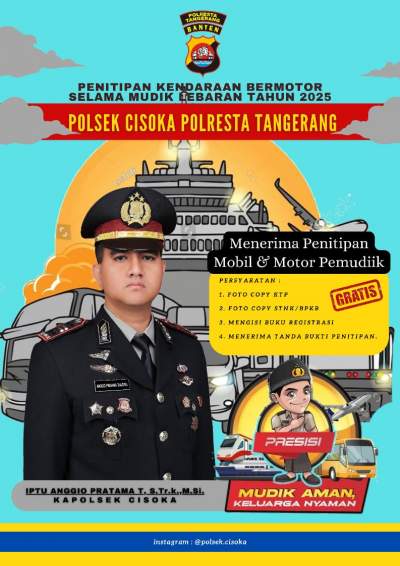 Polsek Cisoka Terima Penitipan Kendaraan Motor Dan Mobil Pemudik