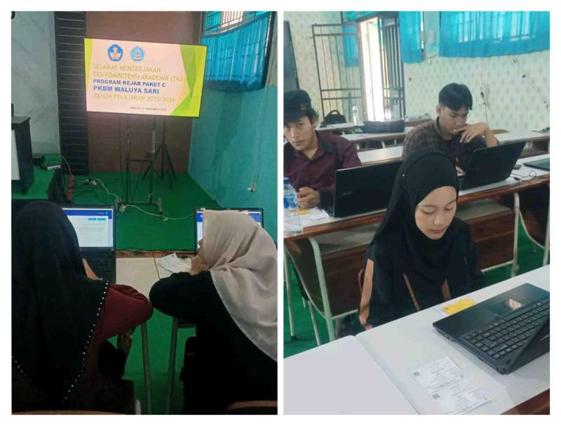Hari Kedua Tes Kompetensi Akademik Paket C PKBM Waluya Sari Berjalan Lancar dan Penuh Semangat