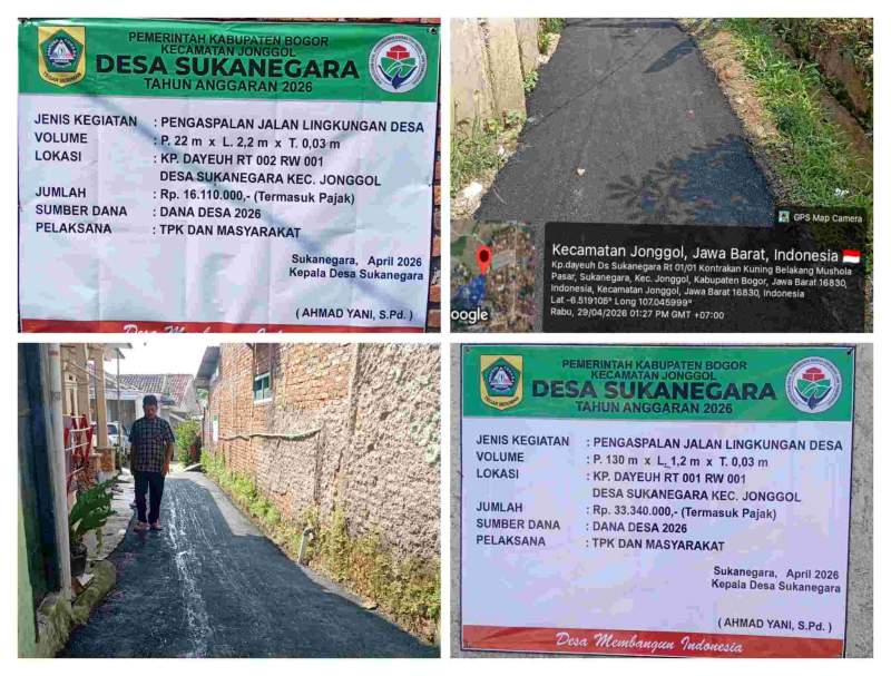 Pemdes Sukanegara Genjot Pembangunan Jalan dan Salurkan BLT DD 2026 untuk 46 KPM