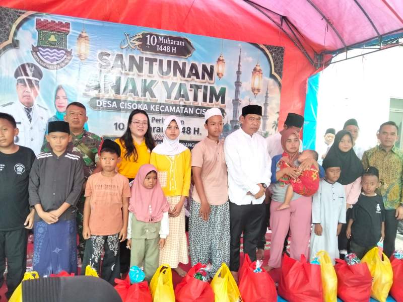Peringati 10 Muharam 1448 H, Pemdes Cisoka Santuni 85 Anak Yatim dan 70 Ustad