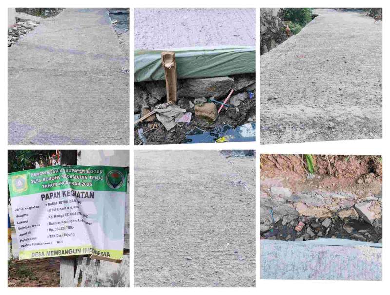 Pengerjaan Rabat Beton jalan Desa Bojong Jadi Sorotan, Diduga Asal Jadi dan Minim Pengawasan