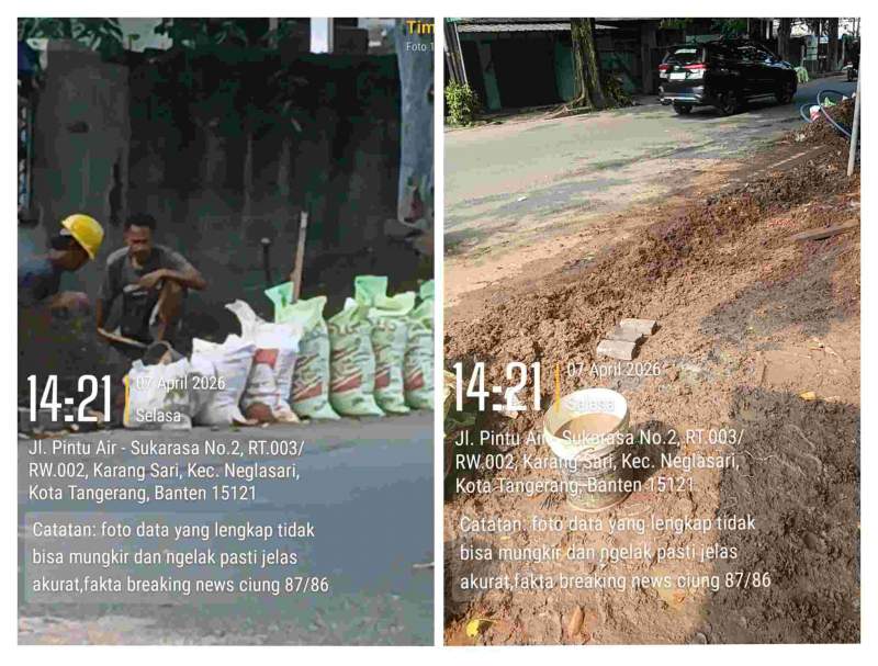 Diduga Langgar K3 dan SOP, Proyek Galian Fiber Optik di Kota Tangerang Disorot