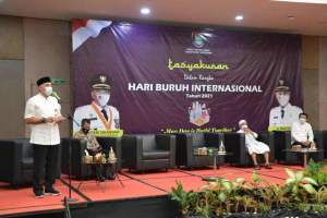 Jelang May Day Disnaker Kabupaten Tangerang Gelar Tasyakuran Bersama Buruh